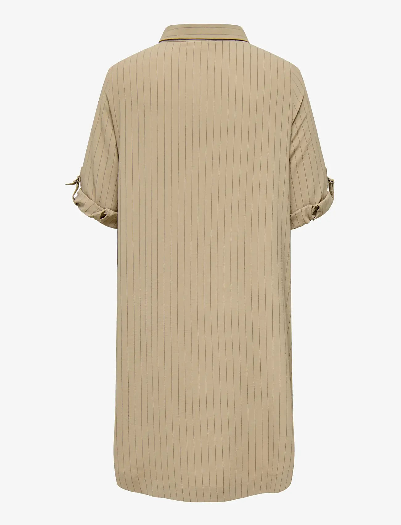 ONLY Carmakoma - CARELZA 3/4 STRIPE DRESS WVN - hemdkleider - silver mink - 1