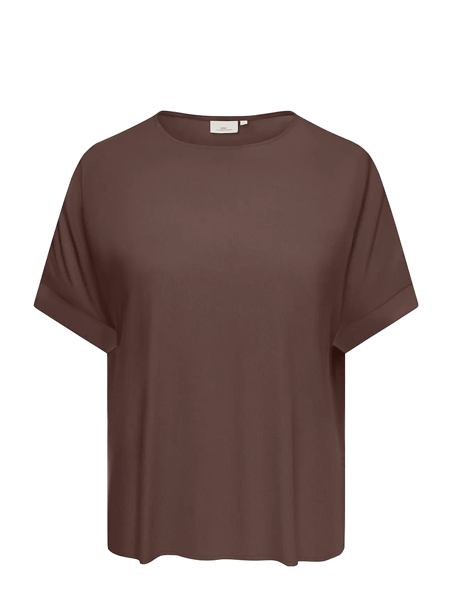 ONLY Carmakoma - CARVILMA S/S BOATNECK TOP AOP - t-shirts - shopping bag - 0