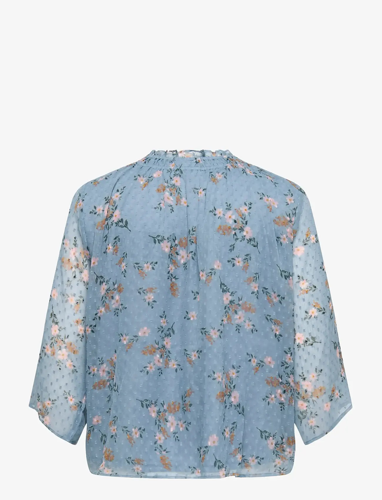 ONLY Carmakoma - CARSIGRID L/S V-NECK TOP AOP - långärmade blusar - riviera - 2