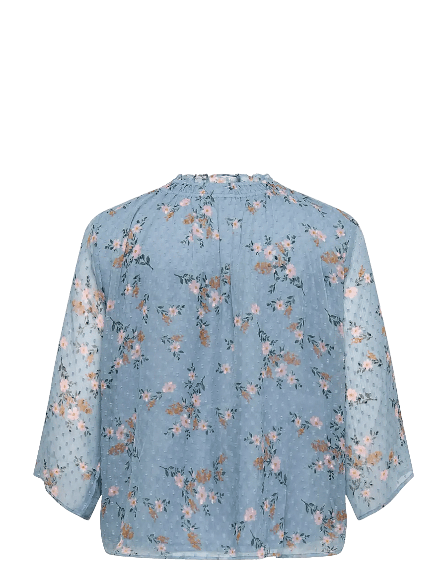 ONLY Carmakoma - CARSIGRID L/S V-NECK TOP AOP - blouses à manches longues - riviera - 2