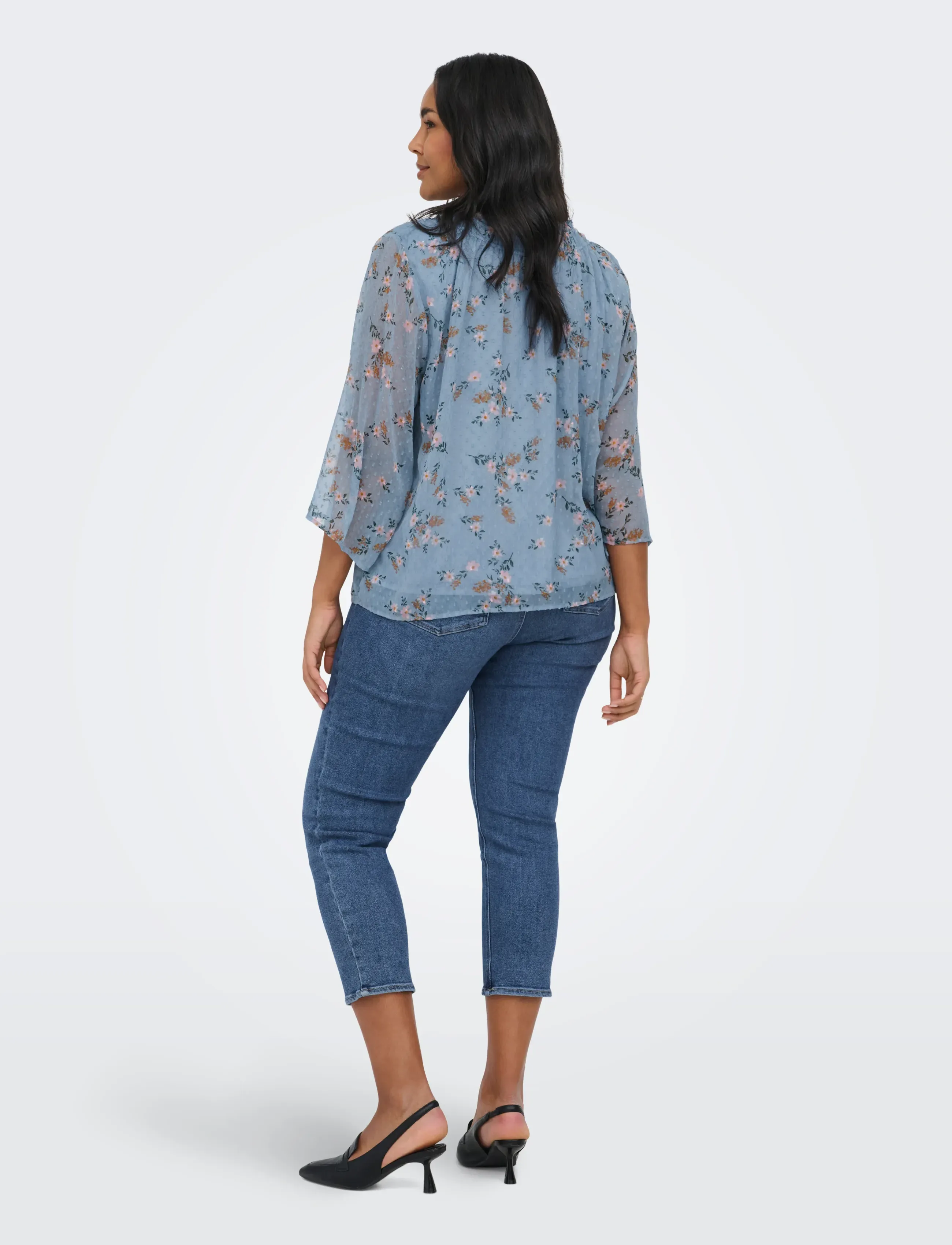 ONLY Carmakoma - CARSIGRID L/S V-NECK TOP AOP - blouses à manches longues - riviera - 3