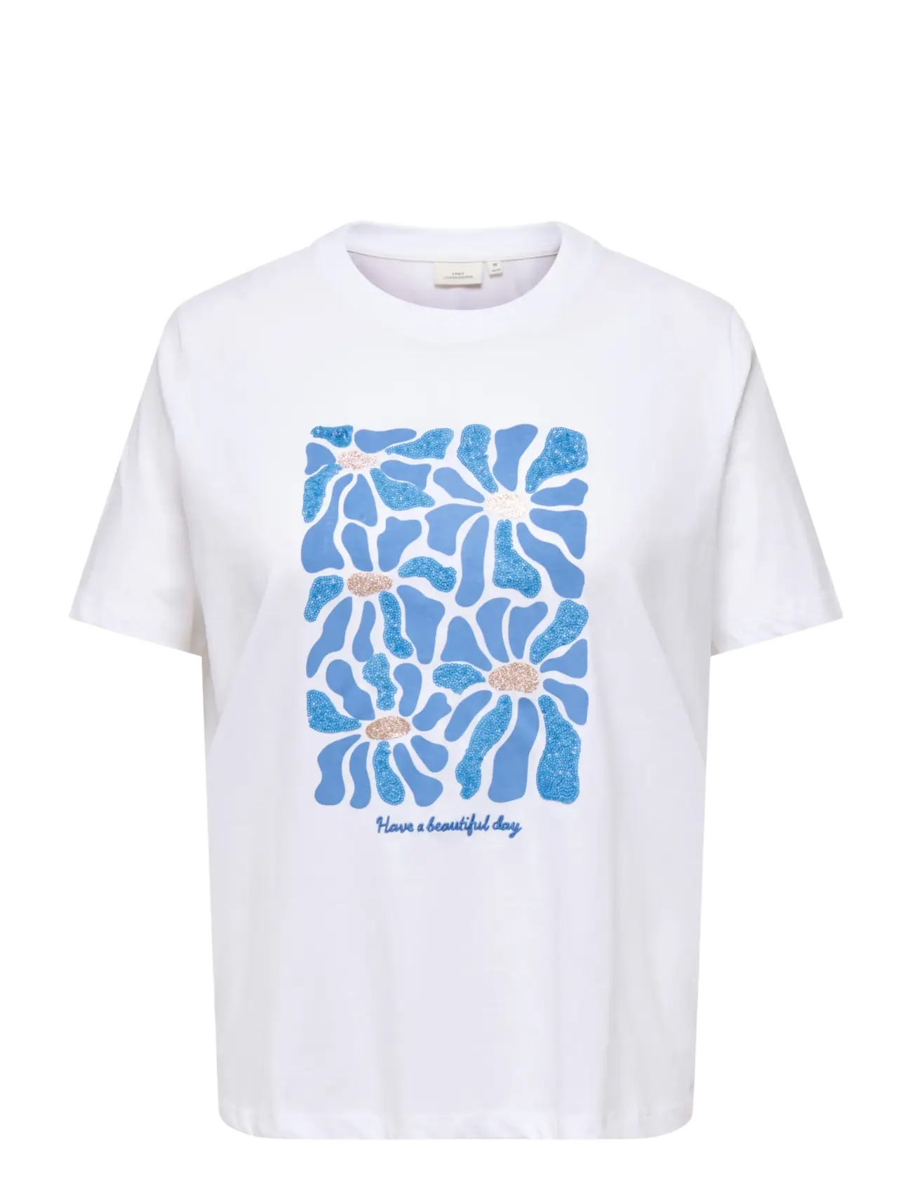 ONLY Carmakoma CARALBERTE S/S BOXY TEE JRS - T-Shirts & Tops - BRIGHT WHITE / white