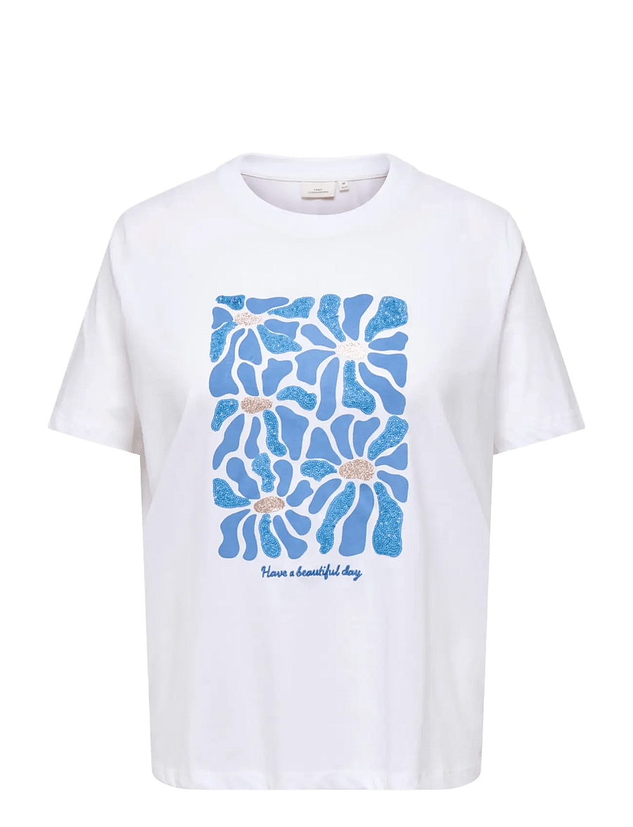 ONLY Carmakoma - CARALBERTE S/S BOXY TEE JRS - bright white - 1