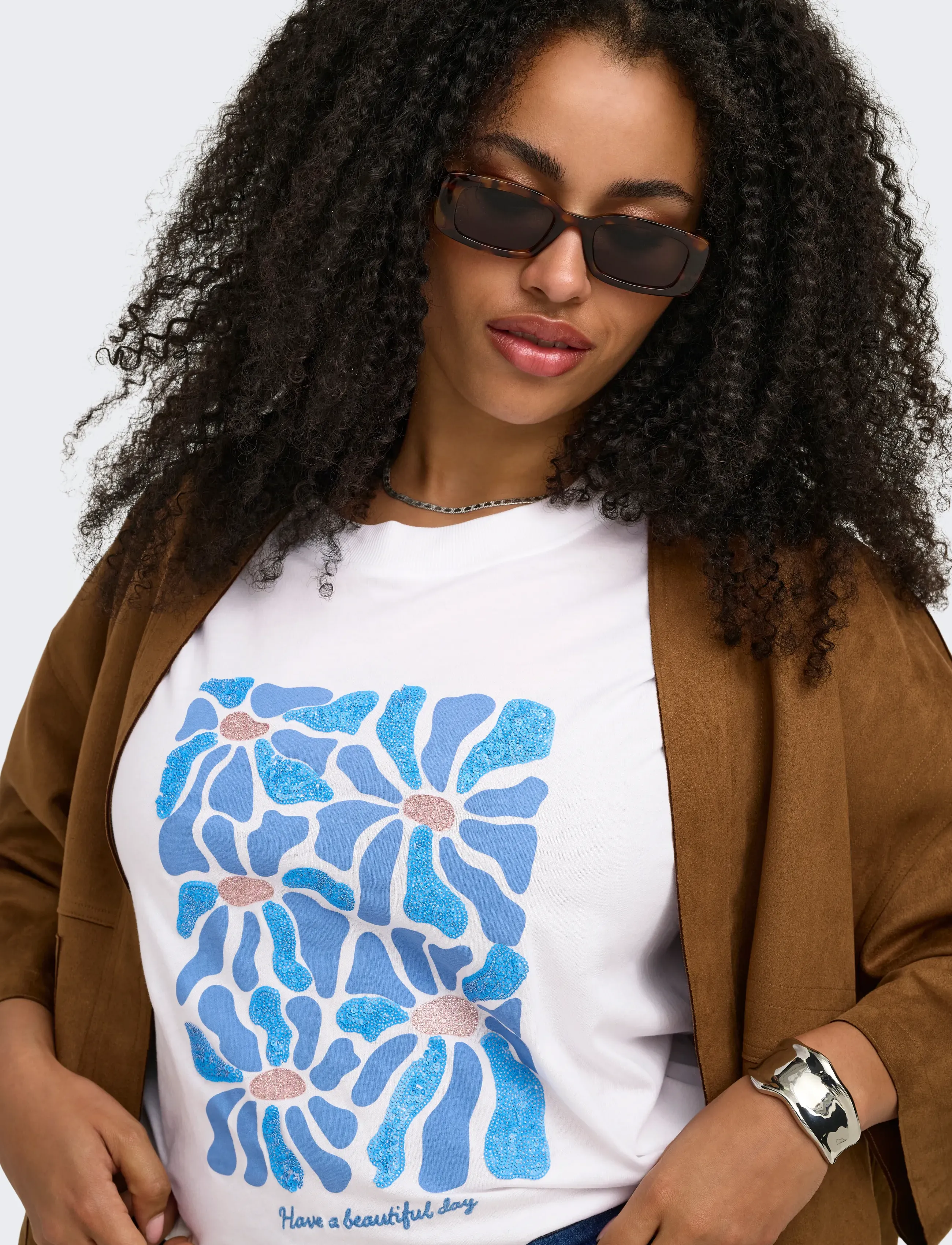ONLY Carmakoma - CARALBERTE S/S BOXY TEE JRS - bright white - 5