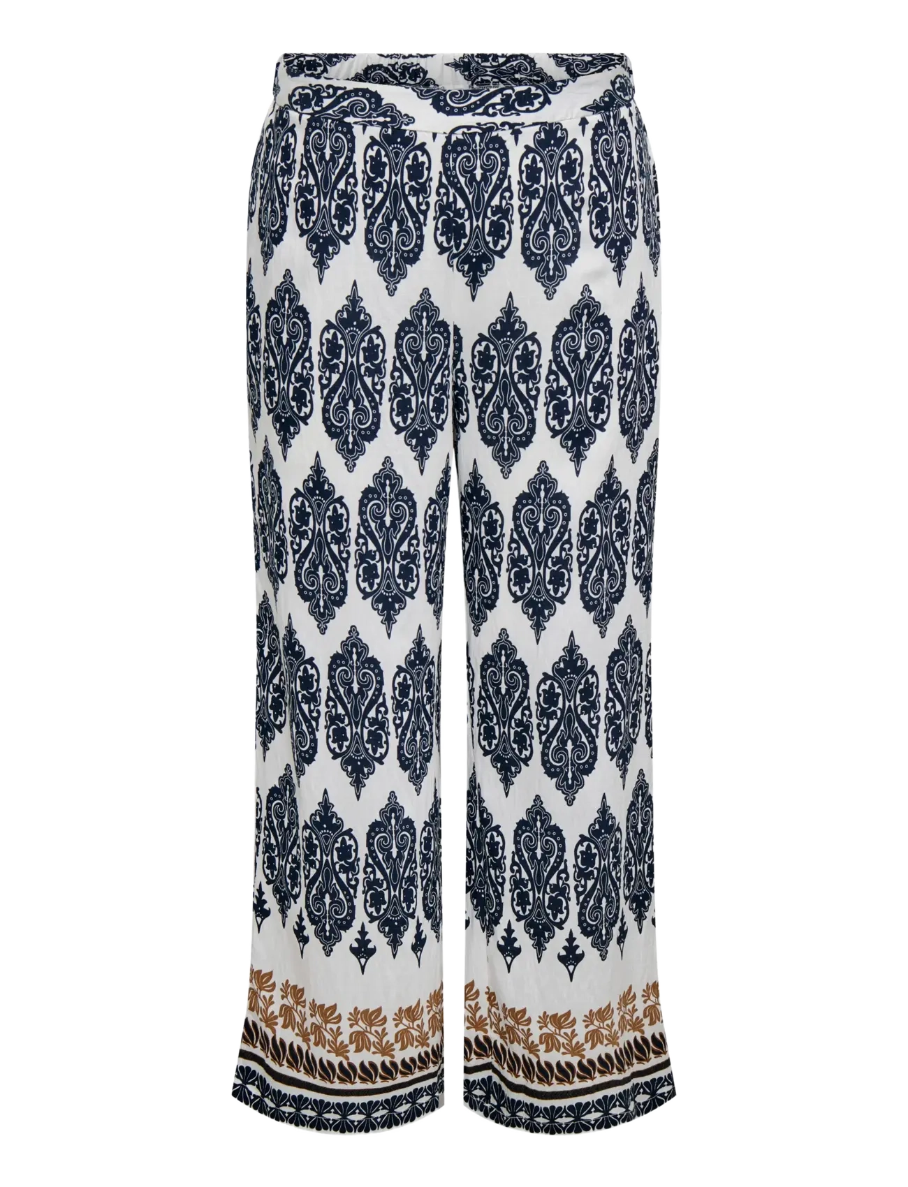 ONLY Carmakoma CARHAVANA STRAIGHT PANT AOP - ONLY Carmakoma - CLOUD DANCER / blue