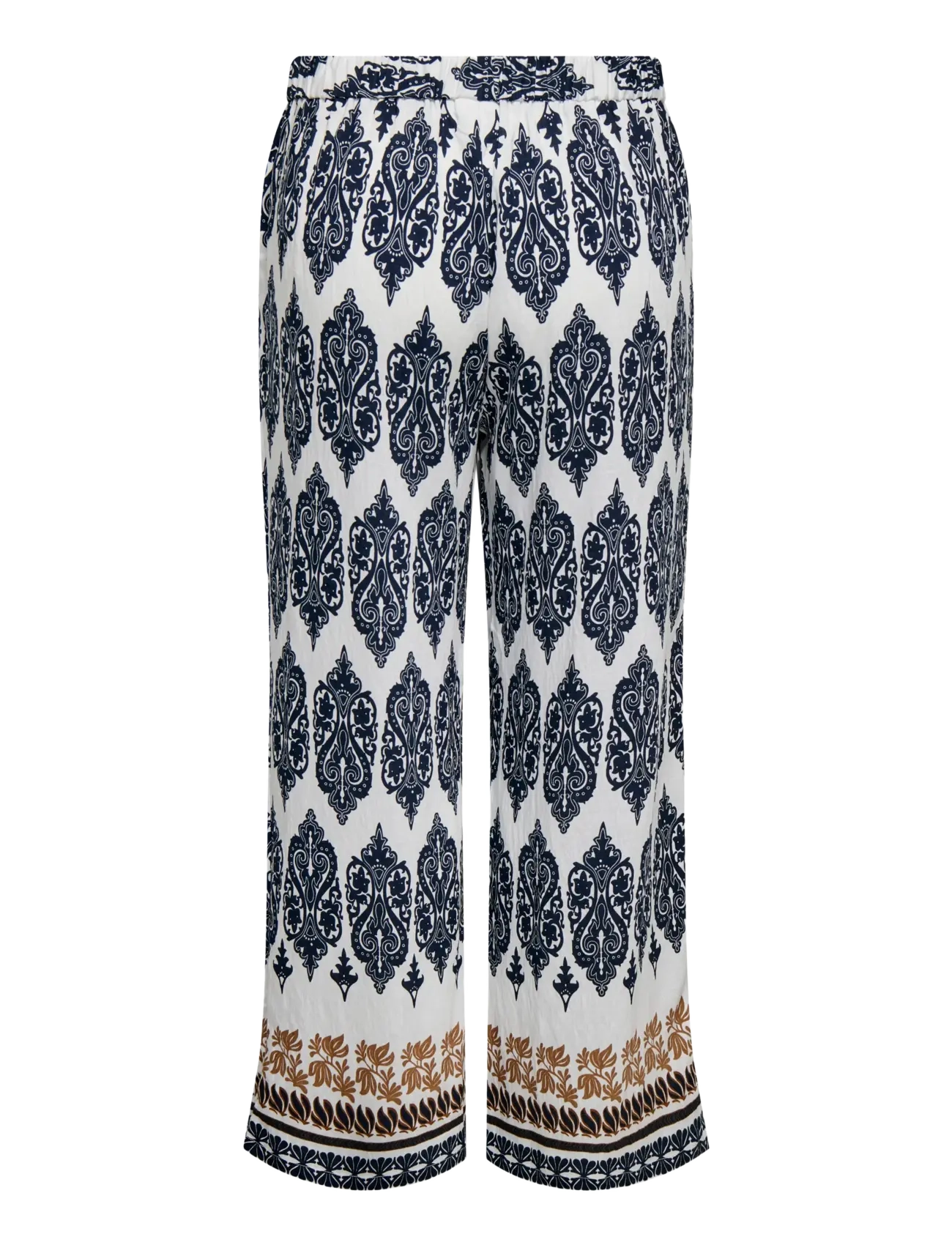 ONLY Carmakoma - CARHAVANA STRAIGHT PANT AOP - wijde broeken - cloud dancer - 2