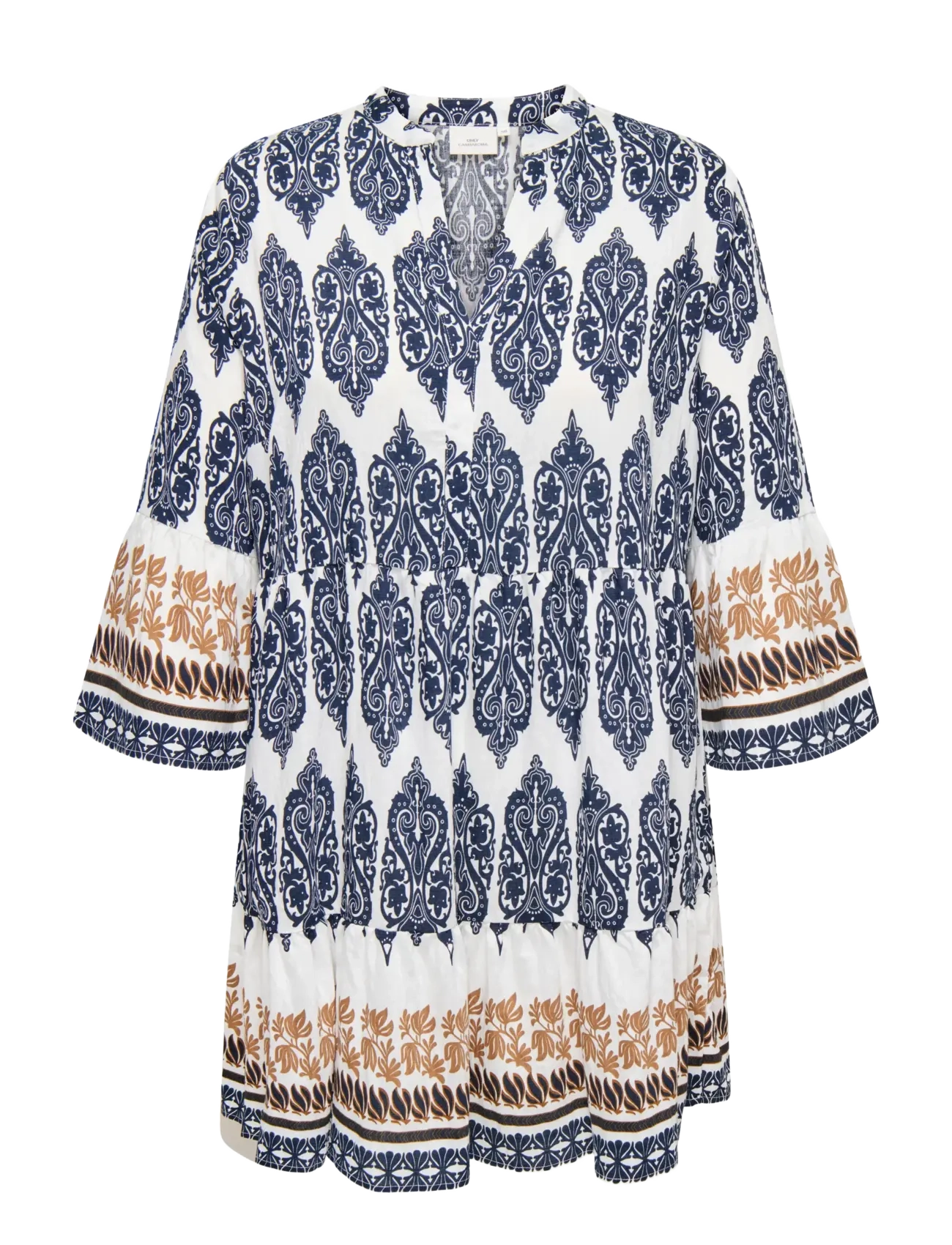 ONLY Carmakoma CARHAVANA 3/4 TUNIC DRESS AOP - Konfirmation - CLOUD DANCER / white
