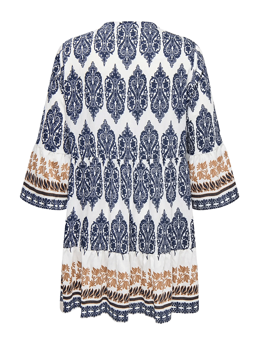 ONLY Carmakoma - CARHAVANA 3/4 TUNIC DRESS AOP - cloud dancer - 1
