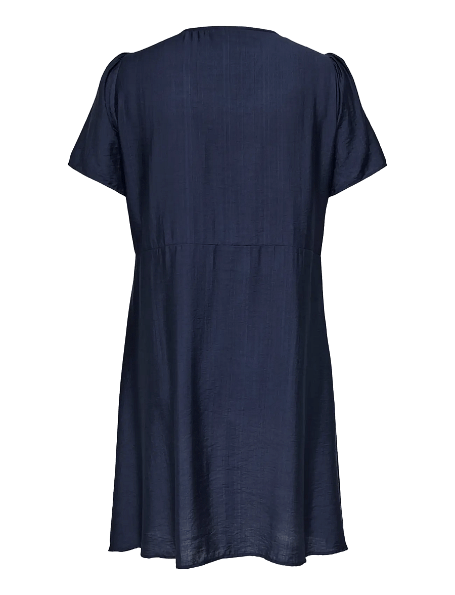 ONLY Carmakoma - CARCECILIA SS V-NECK KNEE DRESS WVN - robes courtes - navy blazer - 2