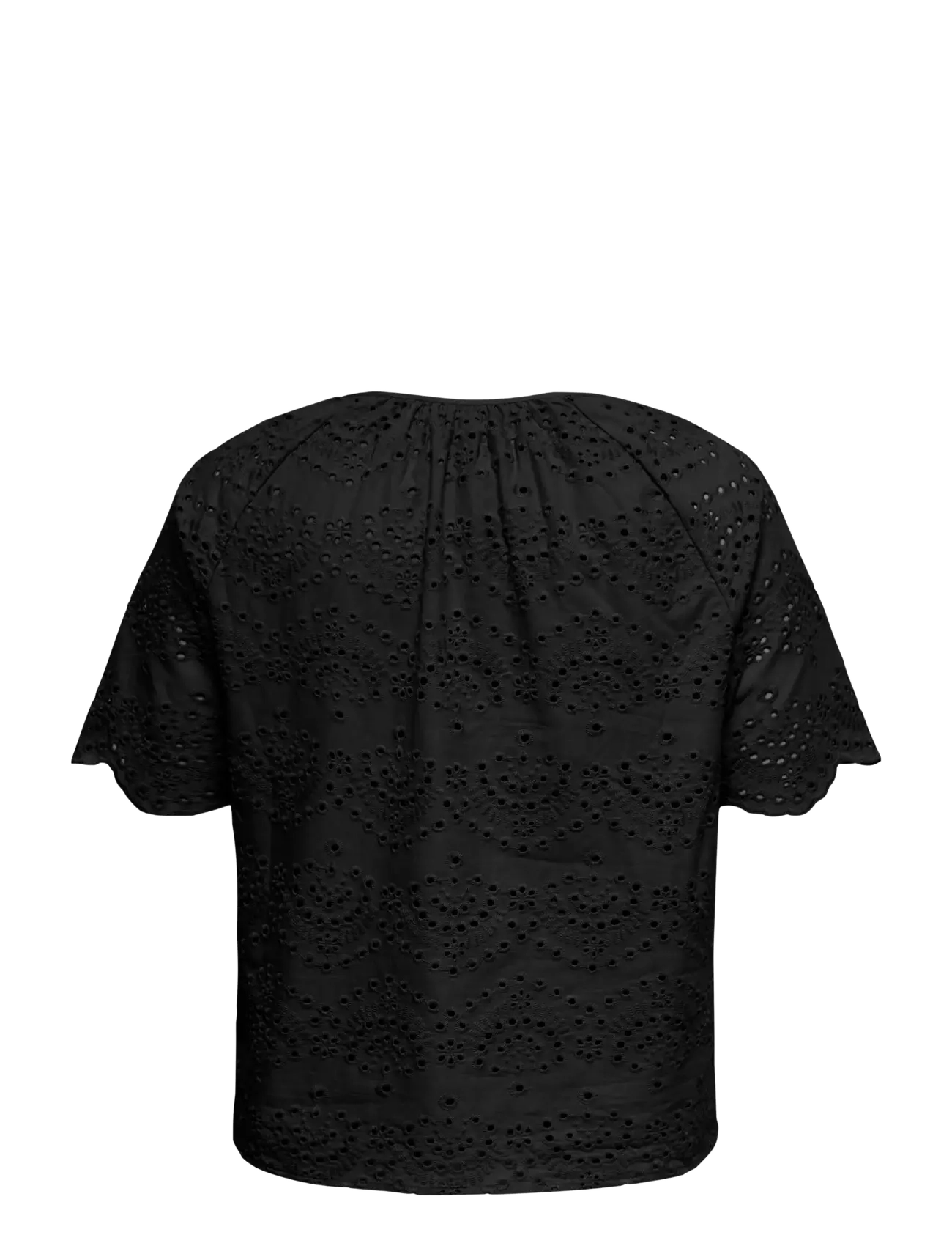 ONLY Carmakoma - CARKAJSA SS V-NECK TOP WVN - kortærmede bluser - black - 1