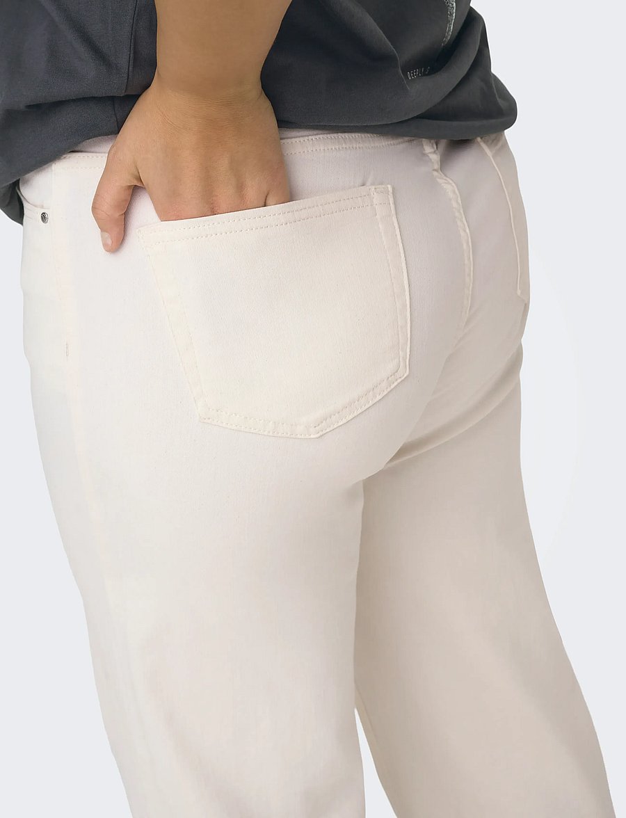 ONLY Carmakoma - CARWILLY HW WIDE DNM DOT019 NOOS - brede jeans - ecru - 4