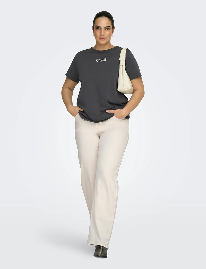 ONLY Carmakoma - CARWILLY HW WIDE DNM DOT019 NOOS - brede jeans - ecru - 5