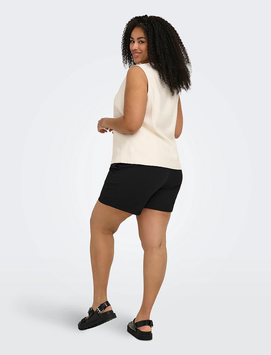 ONLY Carmakoma - CARSANIA BUTTON SHORTS JRS PNT - chino shorts - black - 3