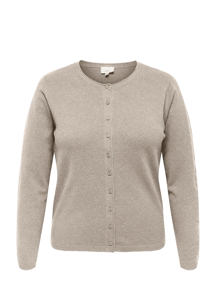 ONLY Carmakoma - CARLOYAL LS O-NECKBU CARDI KNT NOOS - cardigans - beige - 0