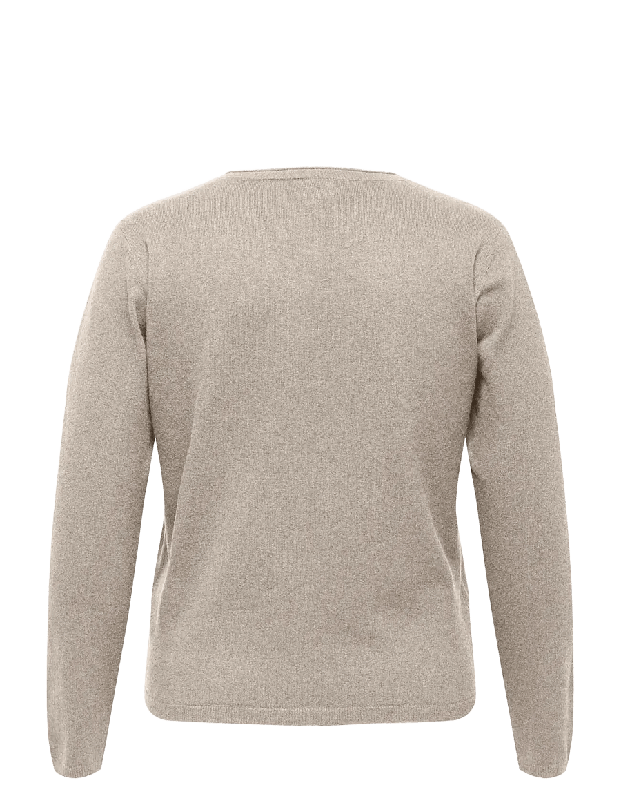 ONLY Carmakoma - CARLOYAL LS O-NECKBU CARDI KNT NOOS - cardigans - beige - 1