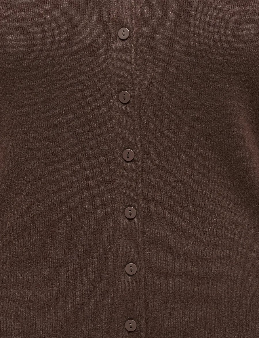 ONLY Carmakoma - CARLOYAL LS O-NECKBU CARDI KNT NOOS - kardiganid - chocolate torte - 2