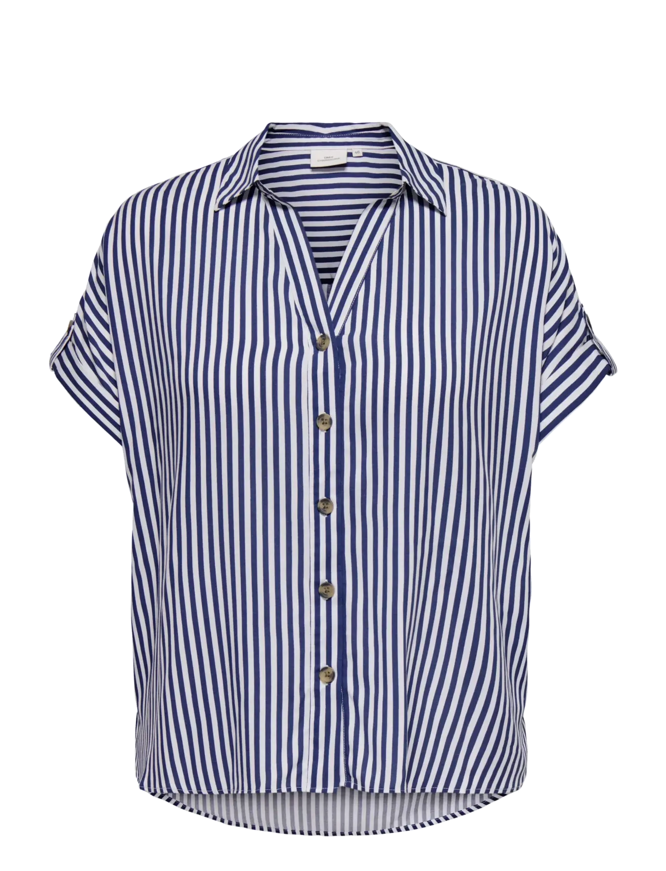 ONLY Carmakoma CARYASMIN SHIRT S/S WVN NOOS - Skjorter - PEACOAT / white