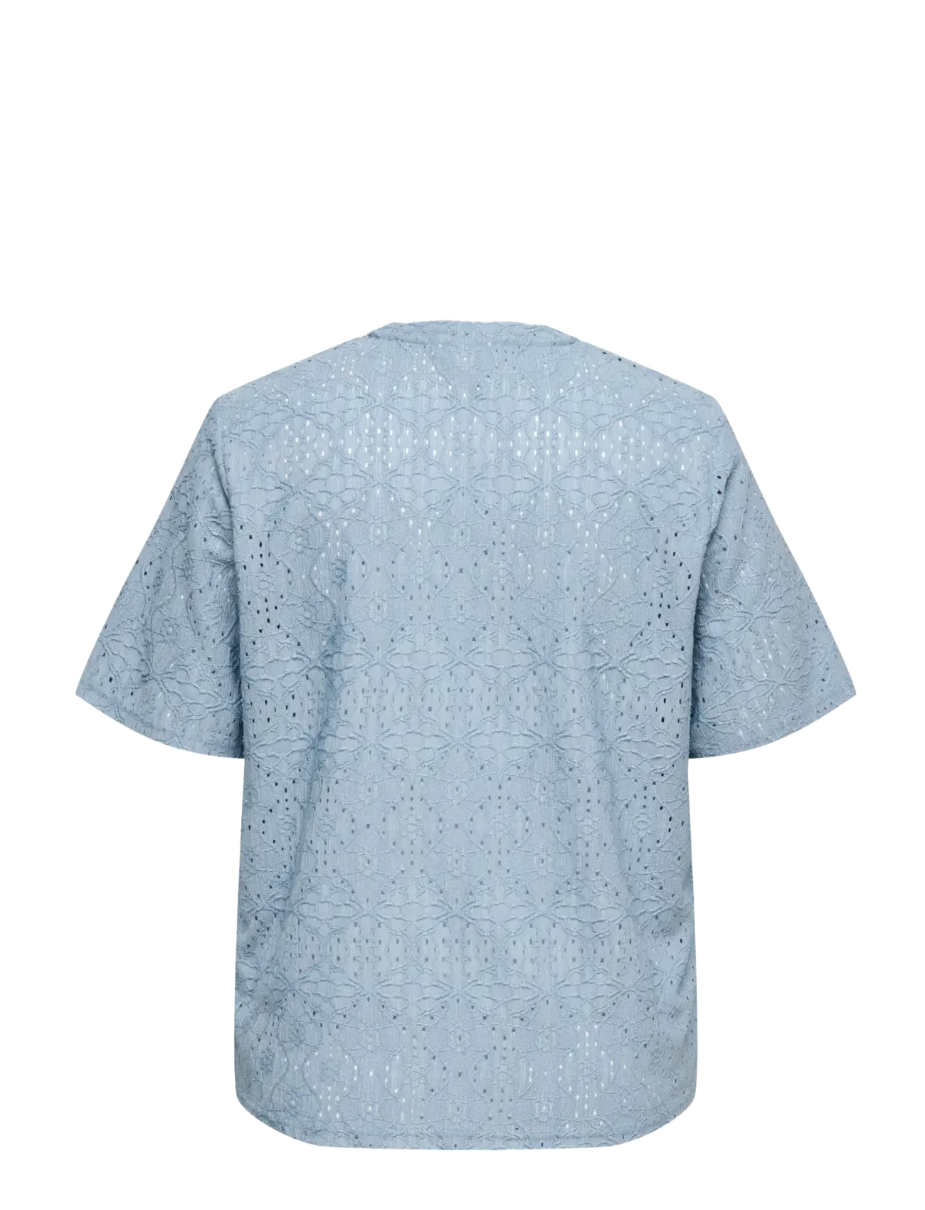 ONLY Carmakoma - CARHELLEN S/S V-NECK BLOUSE JRS - kortærmede bluser - faded denim - 2