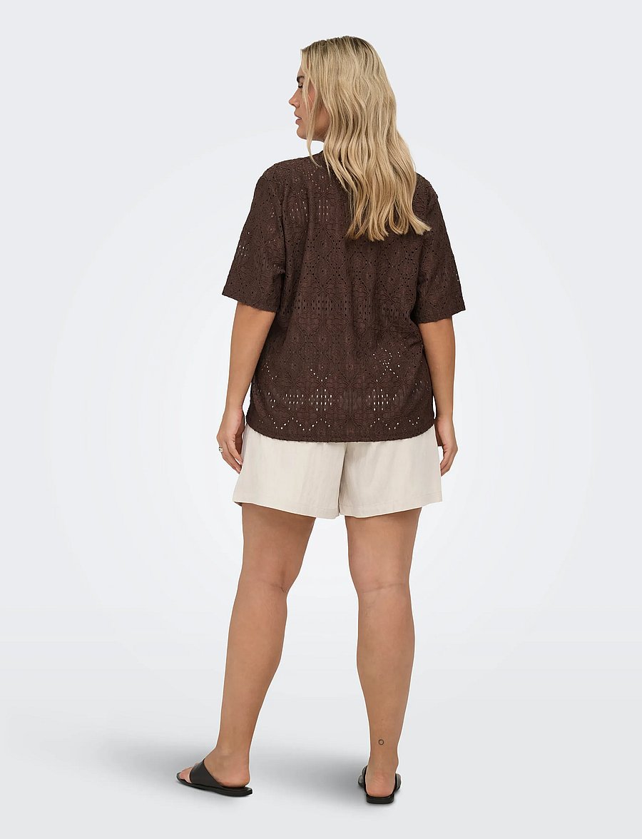 ONLY Carmakoma - CARHELLEN S/S V-NECK BLOUSE JRS - lühikeste varrukatega pluusid - shopping bag - 3