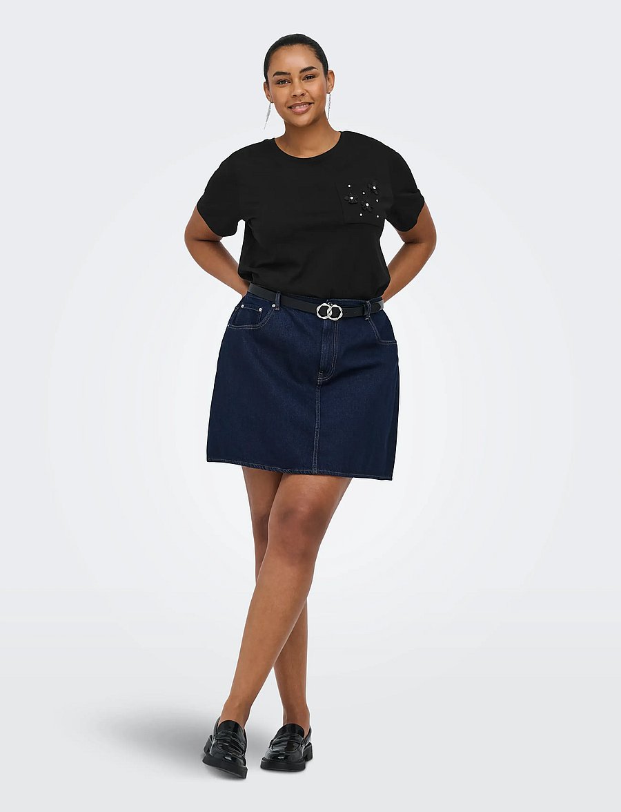 ONLY Carmakoma - CARZENIA S/S O-NECK TOP JRS - t-shirts - black - 5