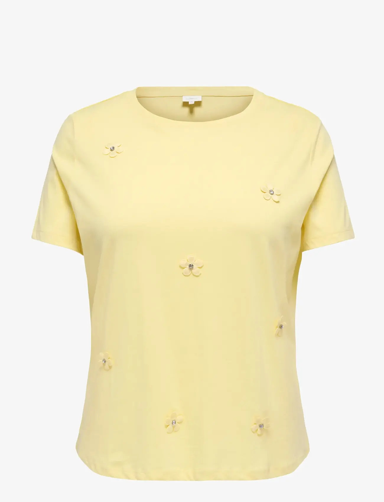 ONLY Carmakoma - CARZENIA S/S O-NECK TOP JRS - t-shirts - sunlight - 0