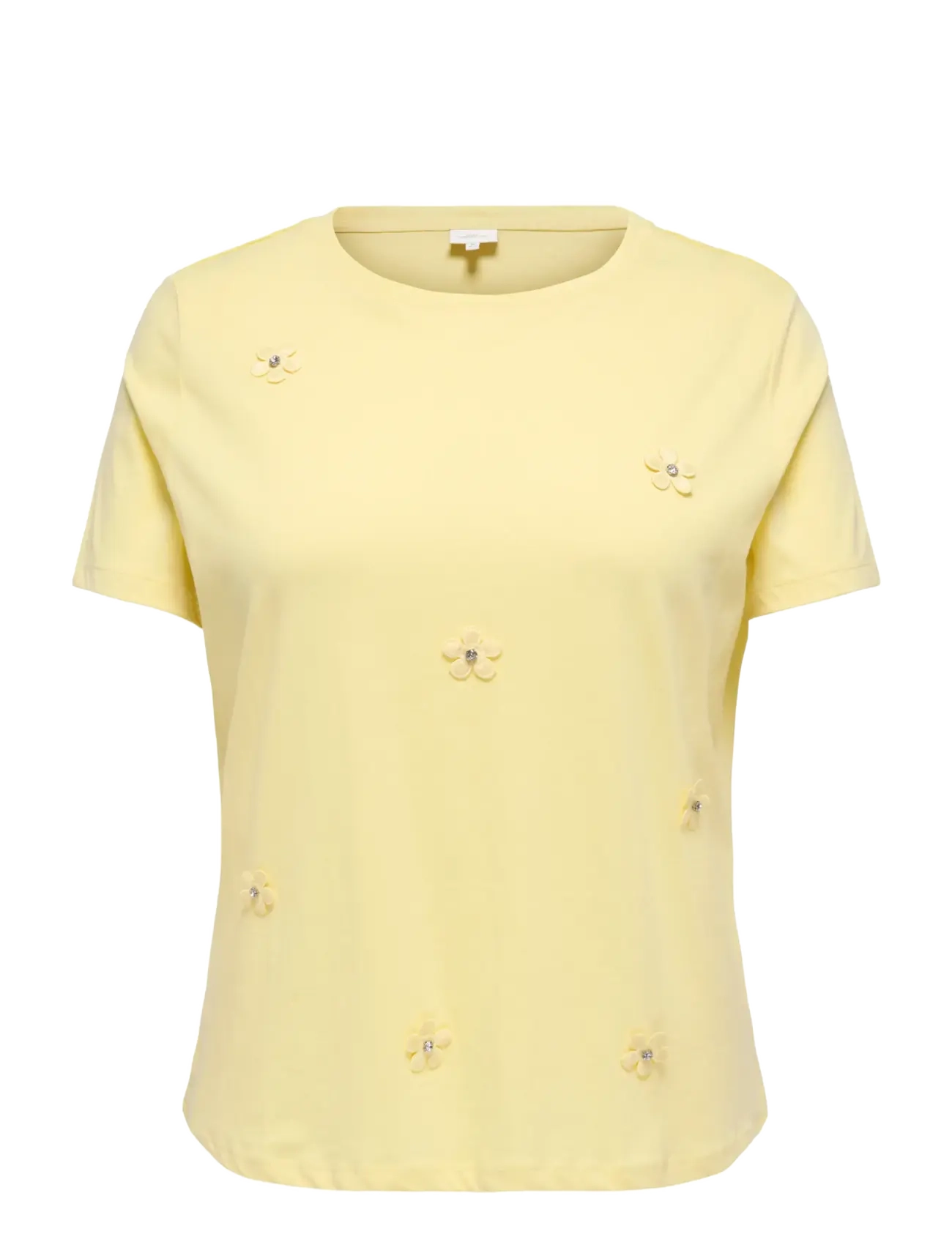 ONLY Carmakoma CARZENIA S/S O-NECK TOP JRS - Plus Size - SUNLIGHT / yellow