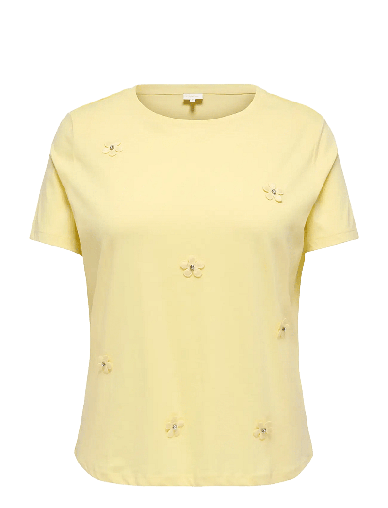 ONLY Carmakoma - CARZENIA S/S O-NECK TOP JRS - t-shirts - sunlight - 0