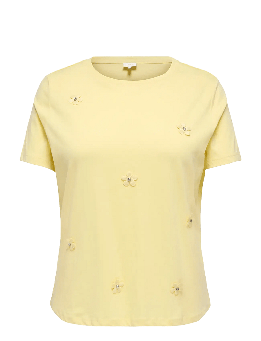 ONLY Carmakoma - CARZENIA S/S O-NECK TOP JRS - t-shirts - sunlight - 0