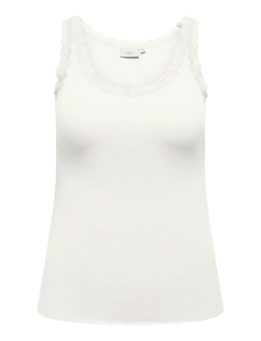 ONLY Carmakoma - CARSARA SHARAI TANK TOP JRS NOOS - Ärmellose tops - cloud dancer - 1