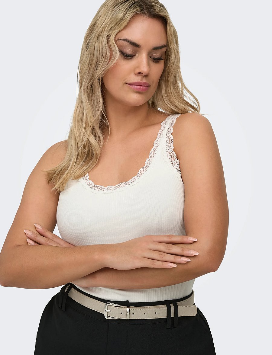 ONLY Carmakoma - CARSARA SHARAI TANK TOP JRS NOOS - Ärmellose tops - cloud dancer - 5