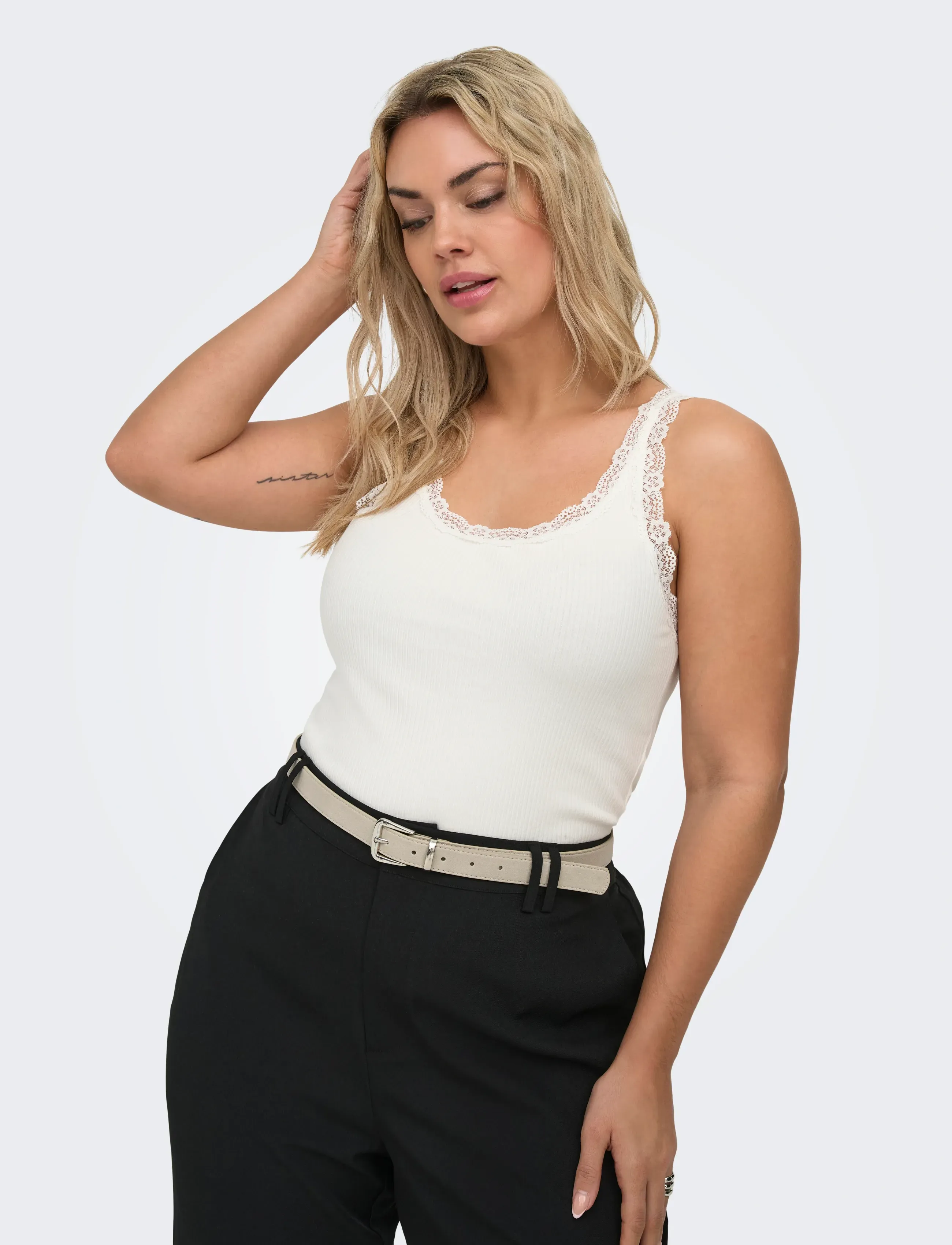 ONLY Carmakoma Carsara Sharai Tank Top Jrs Noos linnen dam – bild 6