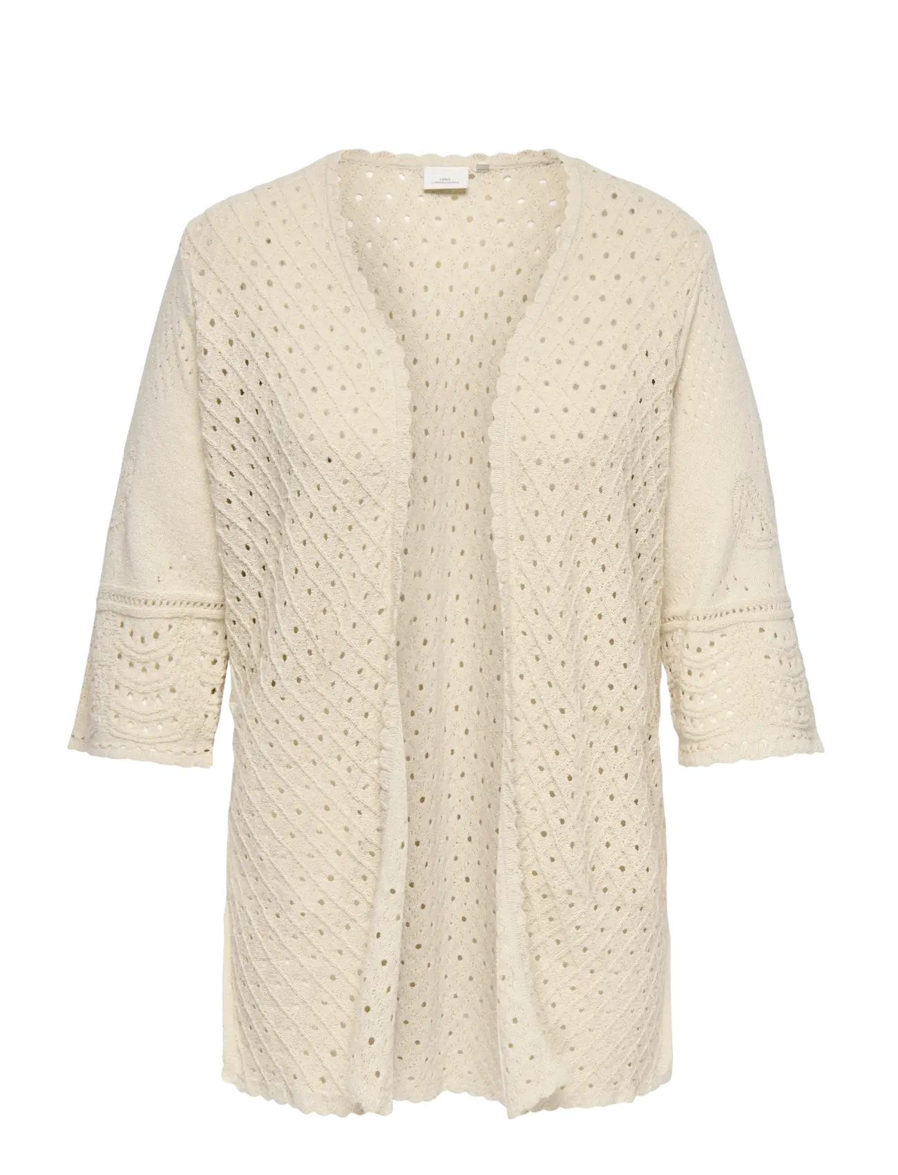 ONLY Carmakoma Carluza 3/4 V-Neck Long Kimono Knt, 54, Unterwäsche, Creme - Kimonos, Frauen