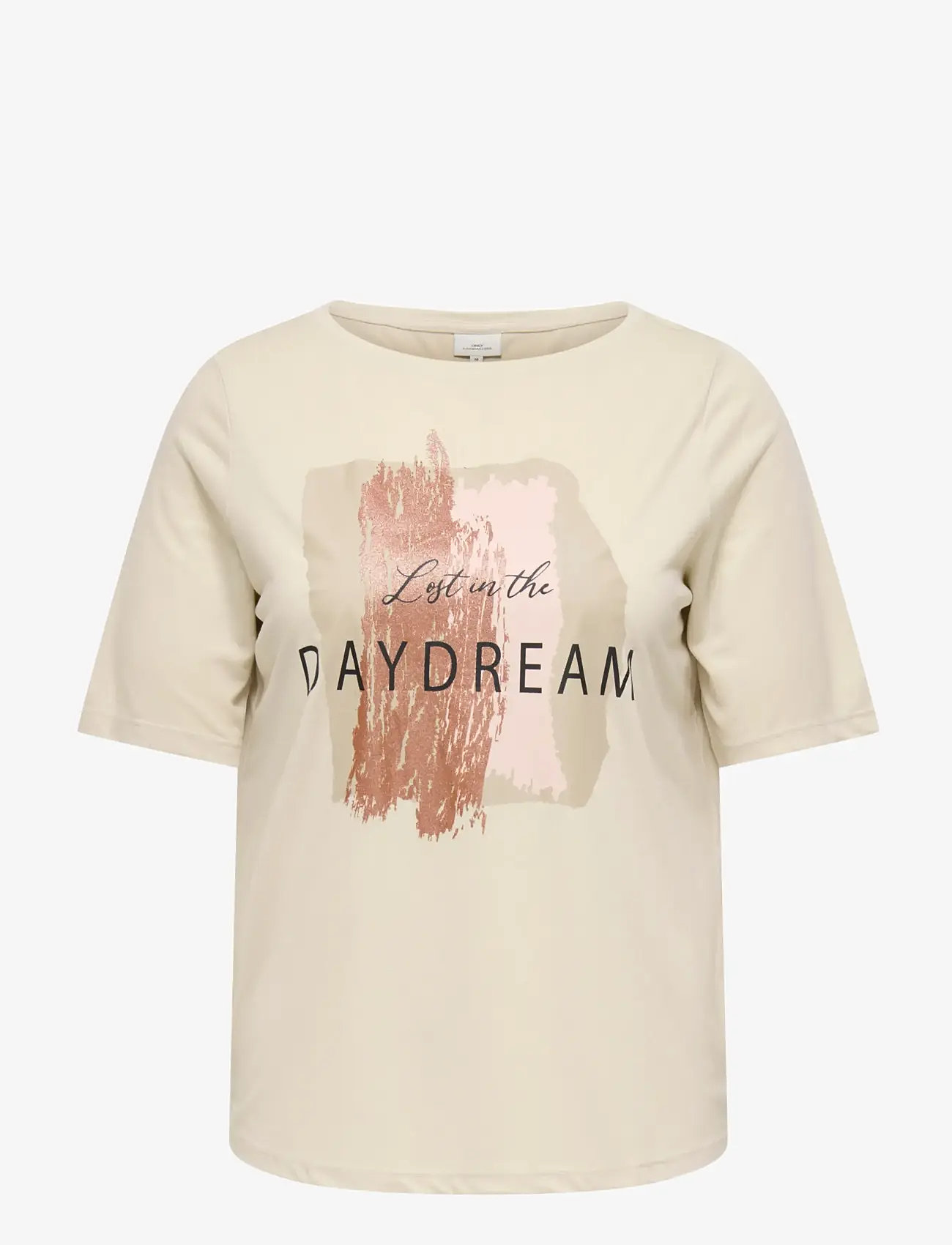 ONLY Carmakoma - CARNICKY 2/4 SLEEV BOATNECK TEE JRS - t-shirts - oatmeal - 0