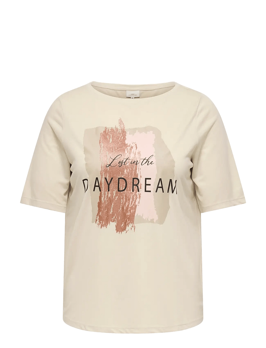 ONLY Carmakoma - CARNICKY 2/4 SLEEV BOATNECK TEE JRS - t-särgid - oatmeal - 0