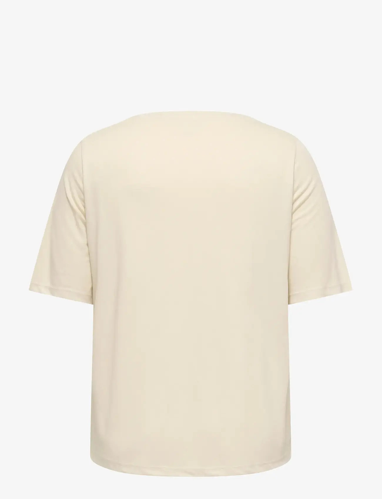 ONLY Carmakoma - CARNICKY 2/4 SLEEV BOATNECK TEE JRS - t-shirts - oatmeal - 1