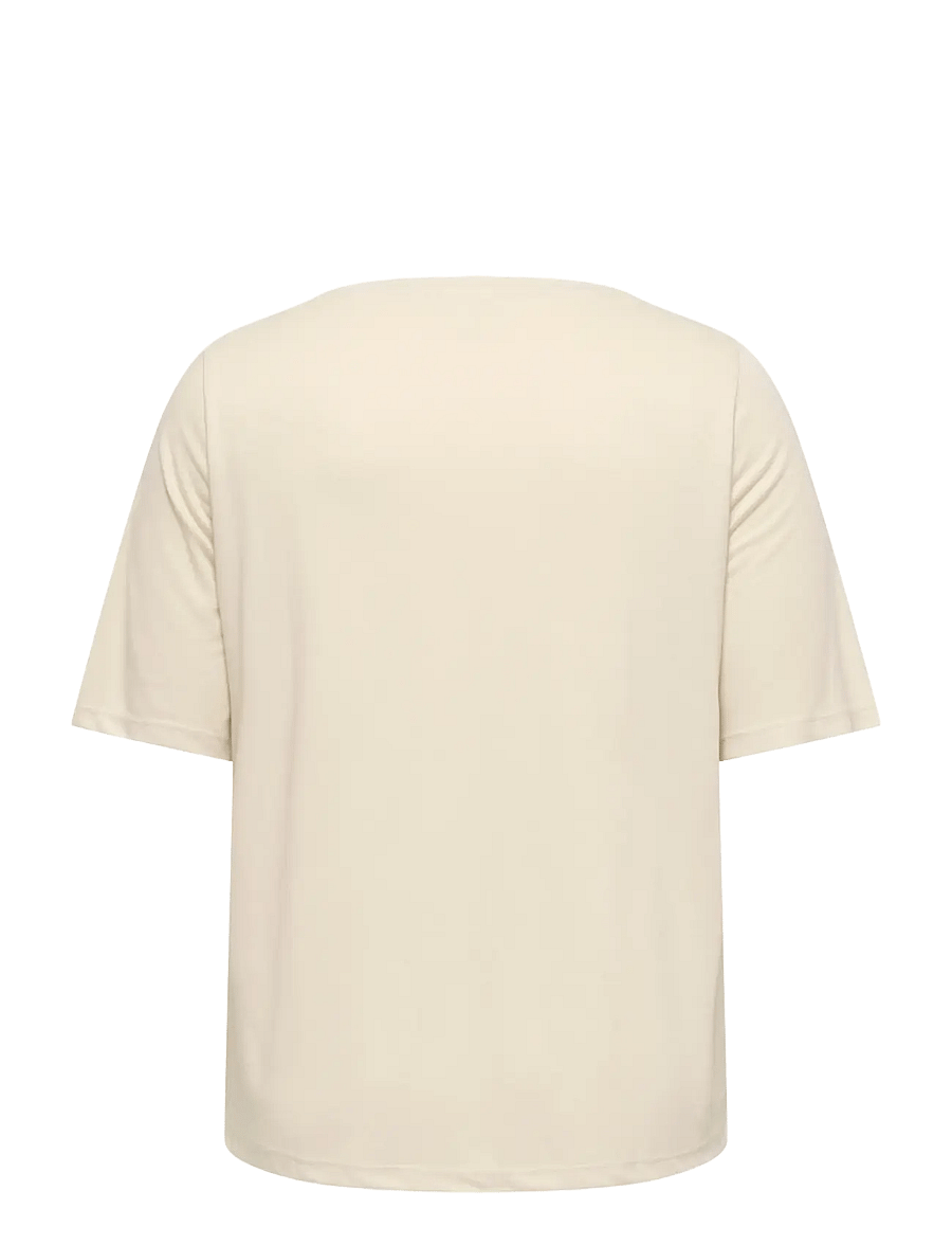 ONLY Carmakoma - CARNICKY 2/4 SLEEV BOATNECK TEE JRS - t-särgid - oatmeal - 1