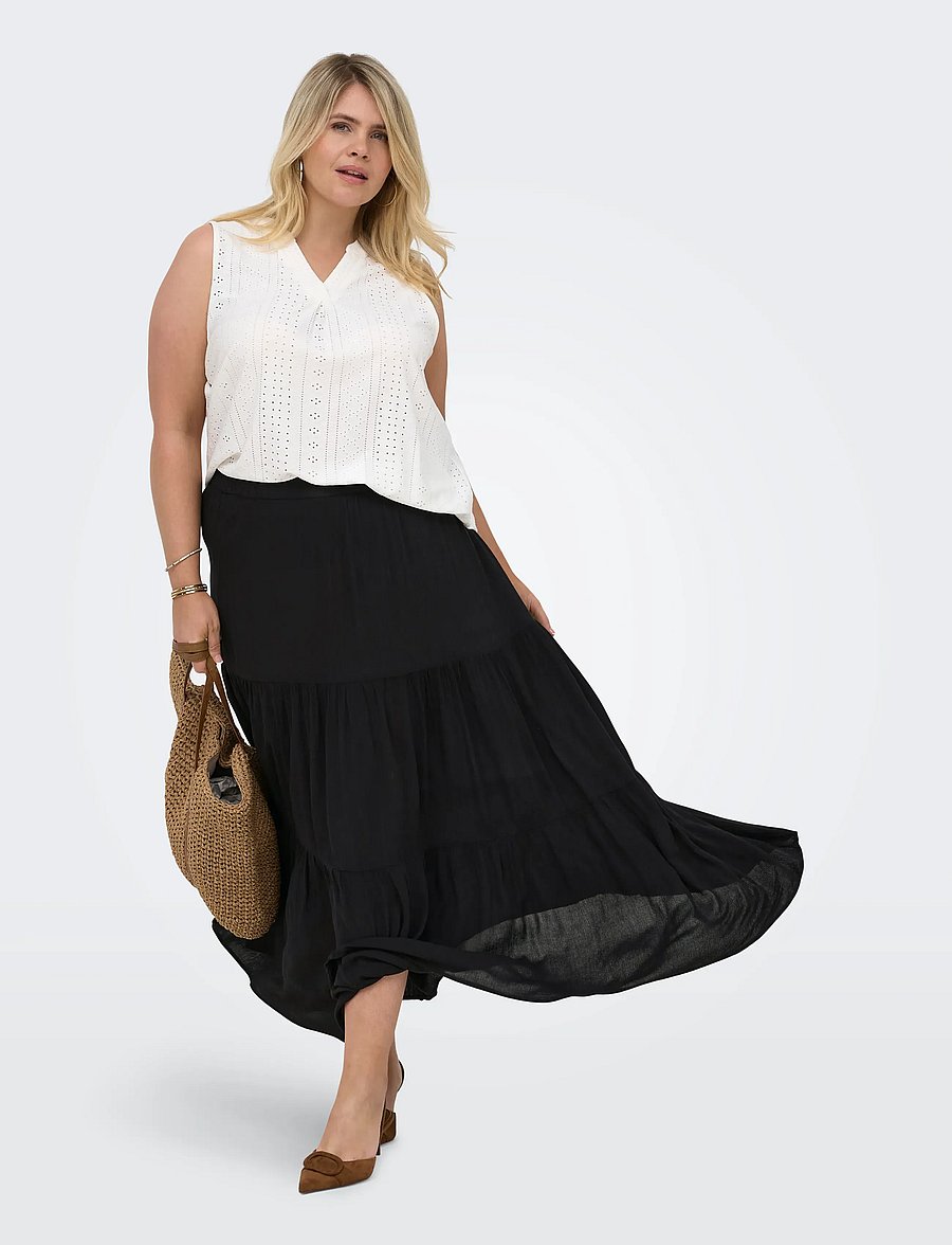 ONLY Carmakoma - CARMIKKA LONG SKIRT WVN NOOS - maxi röcke - black - 4