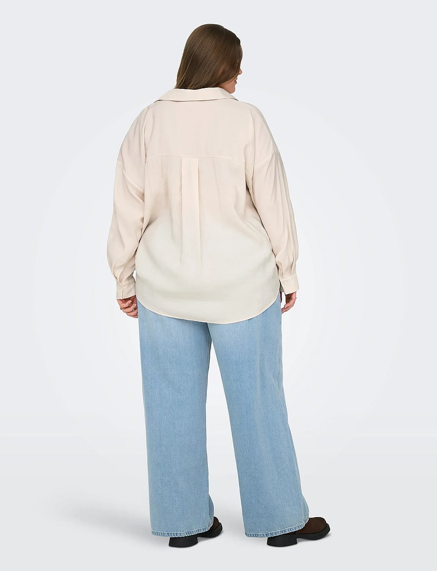 ONLY Carmakoma - CARZAZIMA L/S LOOSE SHIRT WVN NOOS - langærmede skjorter - antique white - 3