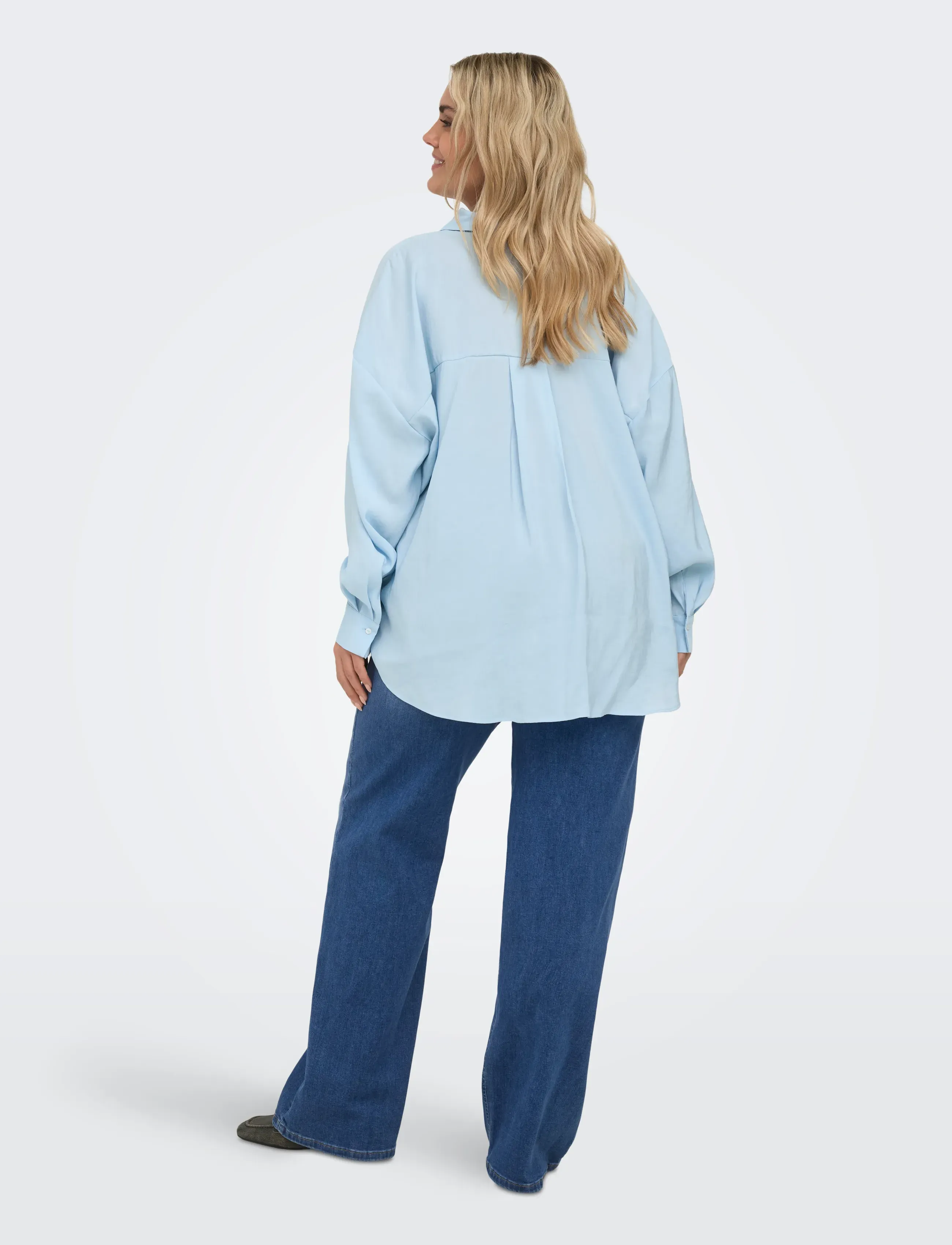 ONLY Carmakoma - CARZAZIMA L/S LOOSE SHIRT WVN NOOS - långärmade skjortor - chambray blue - 3