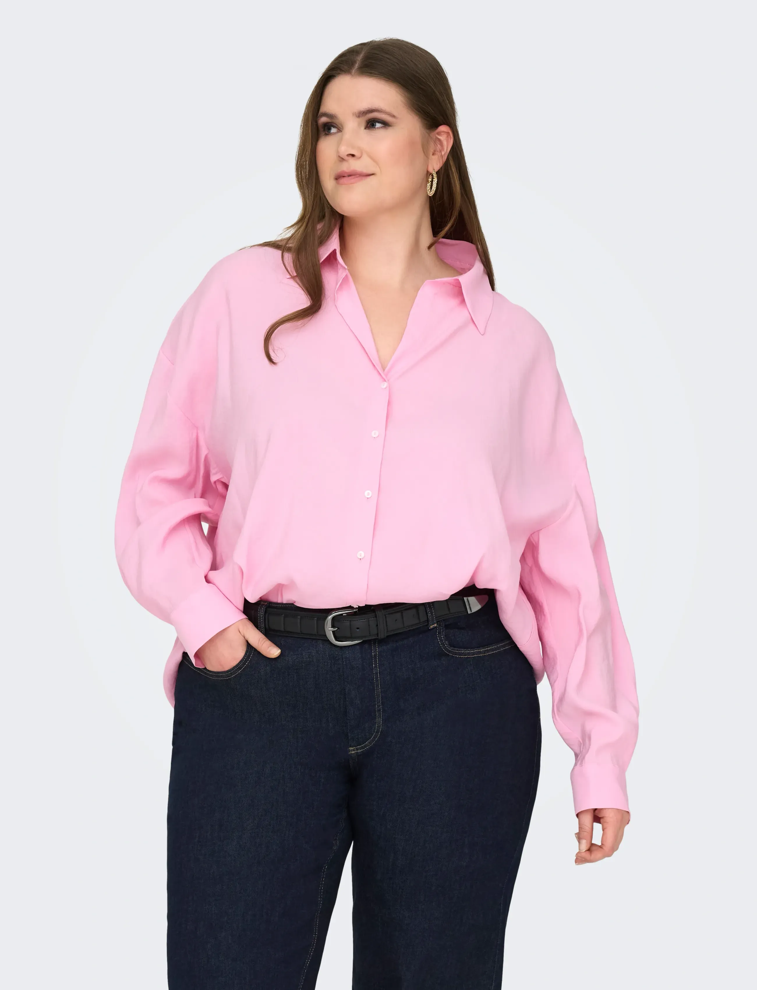 ONLY Carmakoma CARZAZIMA L/S LOOSE SHIRT WVN NOOS - Hemden - PINK LADY / pink/rose