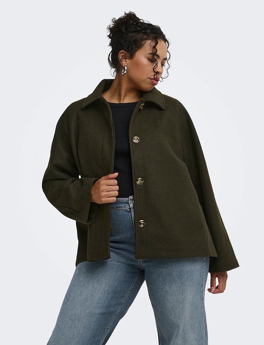 ONLY Carmakoma - CAREVIE JACKET OTW - light jackets - dark olive - 0
