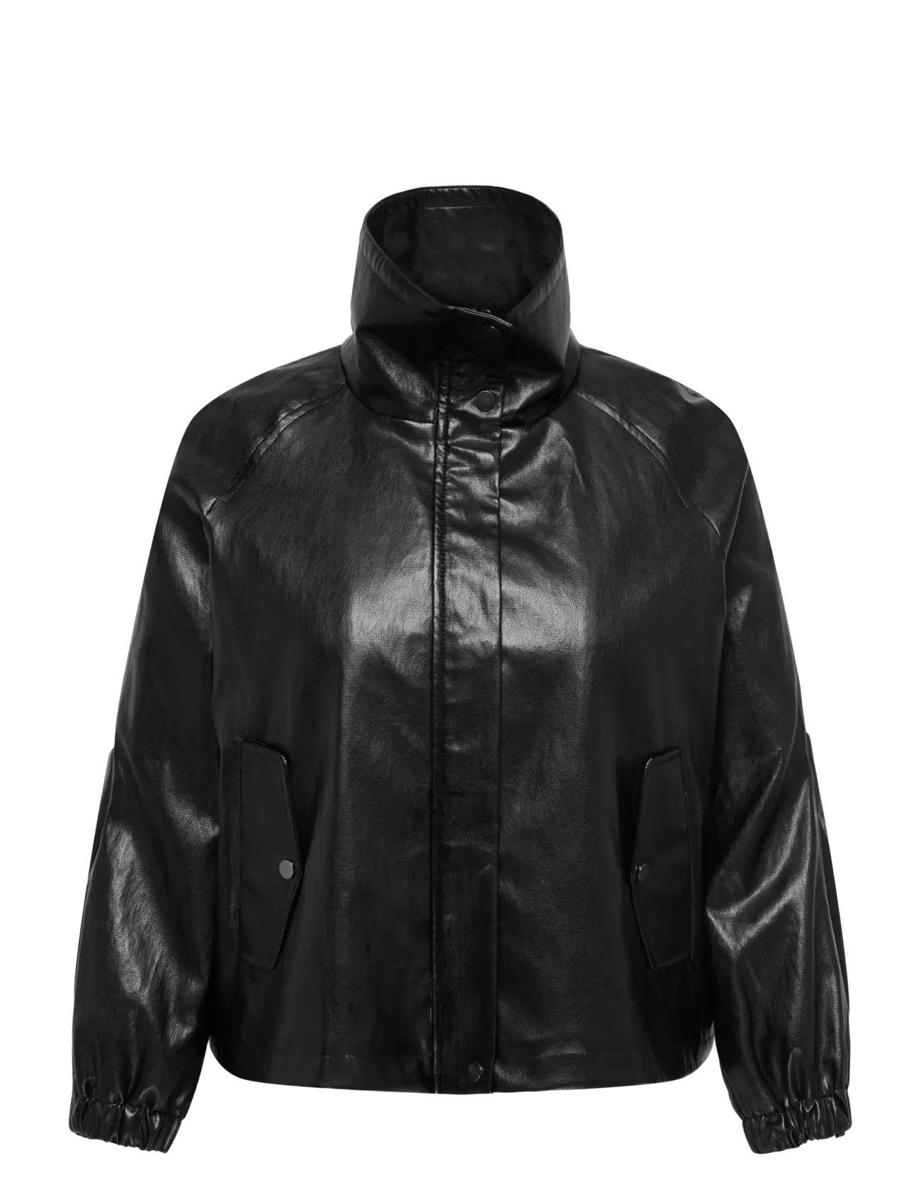 ONLY Carmakoma CARMINI FAUX LEATHER JACKET OTW - Bomberjacken - BLACK / black