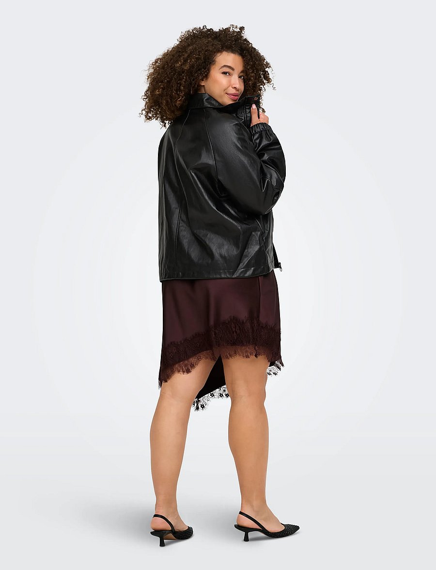 ONLY Carmakoma - CARMINI FAUX LEATHER JACKET OTW - bomberjakid - black - 3