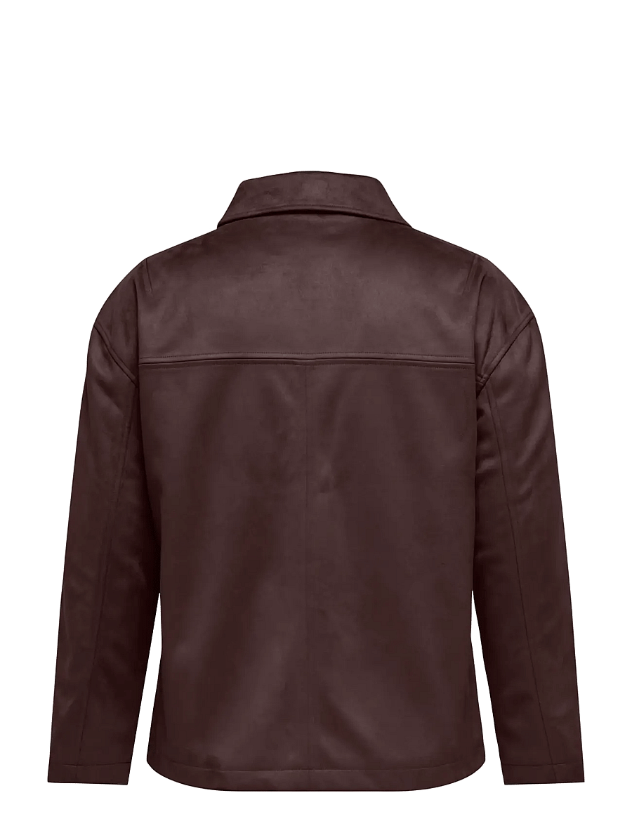 ONLY Carmakoma - CARCAROLINA FAUX SUEDE JACKET OTW - frühlingsjacken - coffee bean - 1
