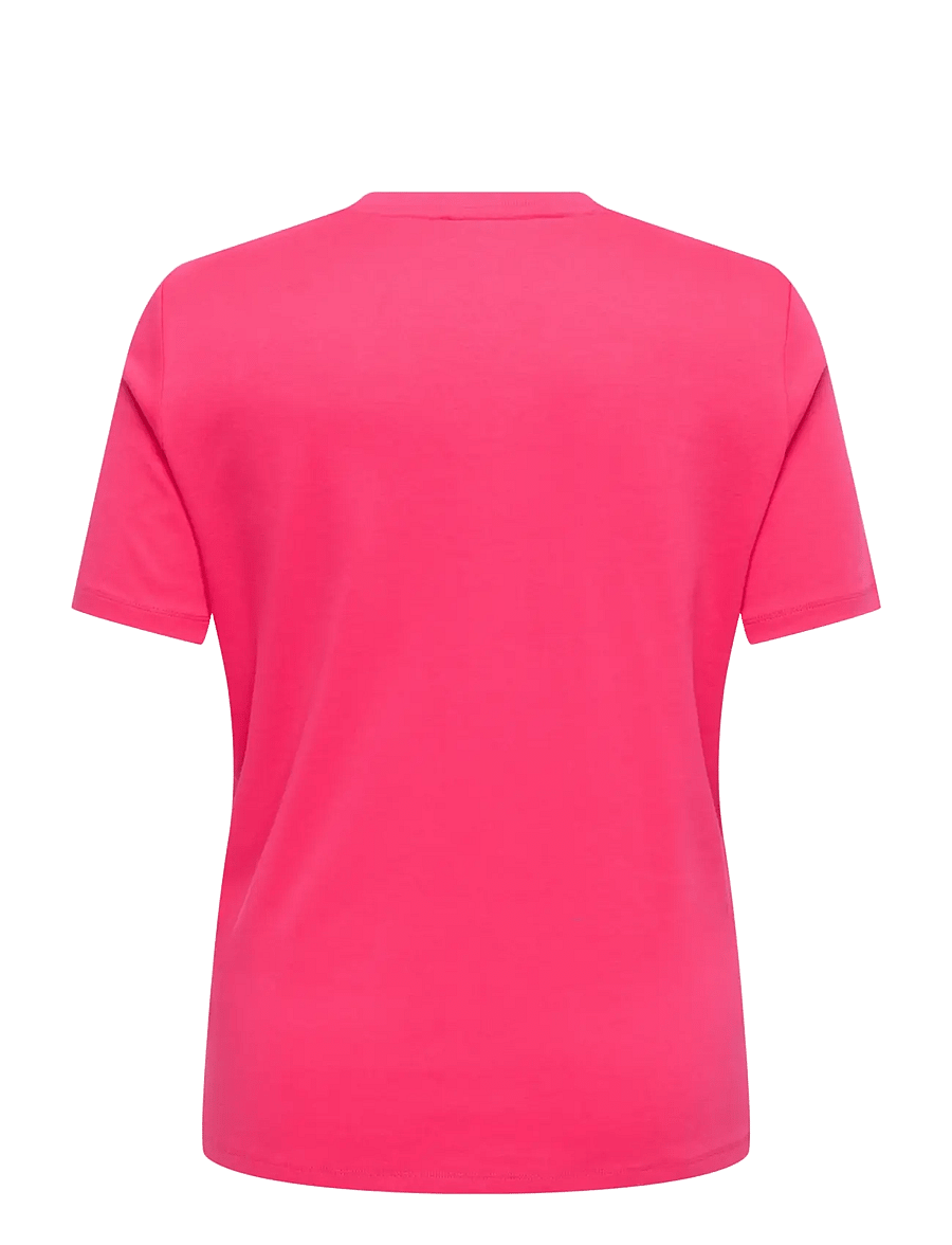 ONLY Carmakoma - CARJENNY SS PRINT JEANS TEE JRS - t-shirts - raspberry - 2