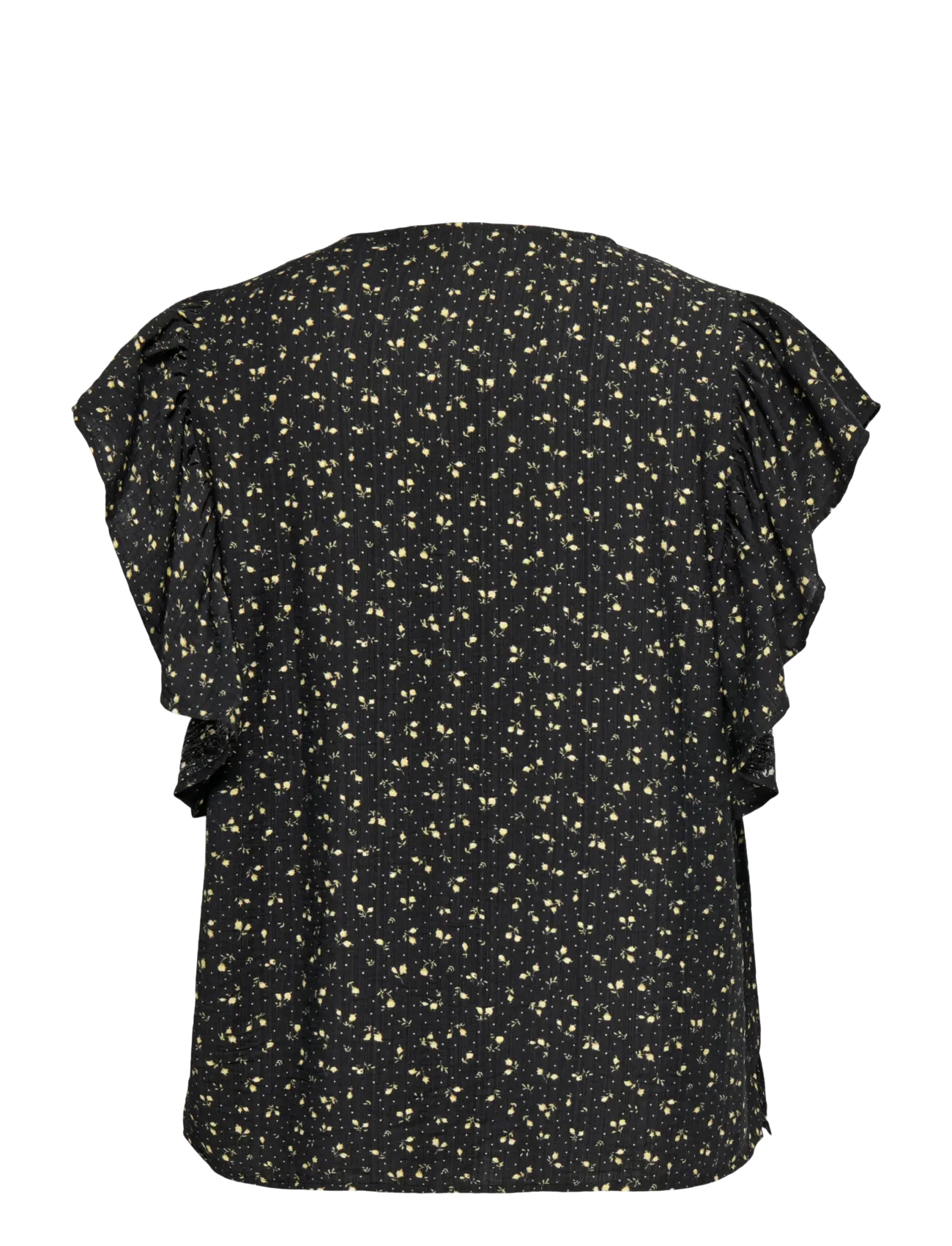 ONLY Carmakoma - CARALBERTHE S/S V-NECK TOP AOP - stutterma blússur - black - 2