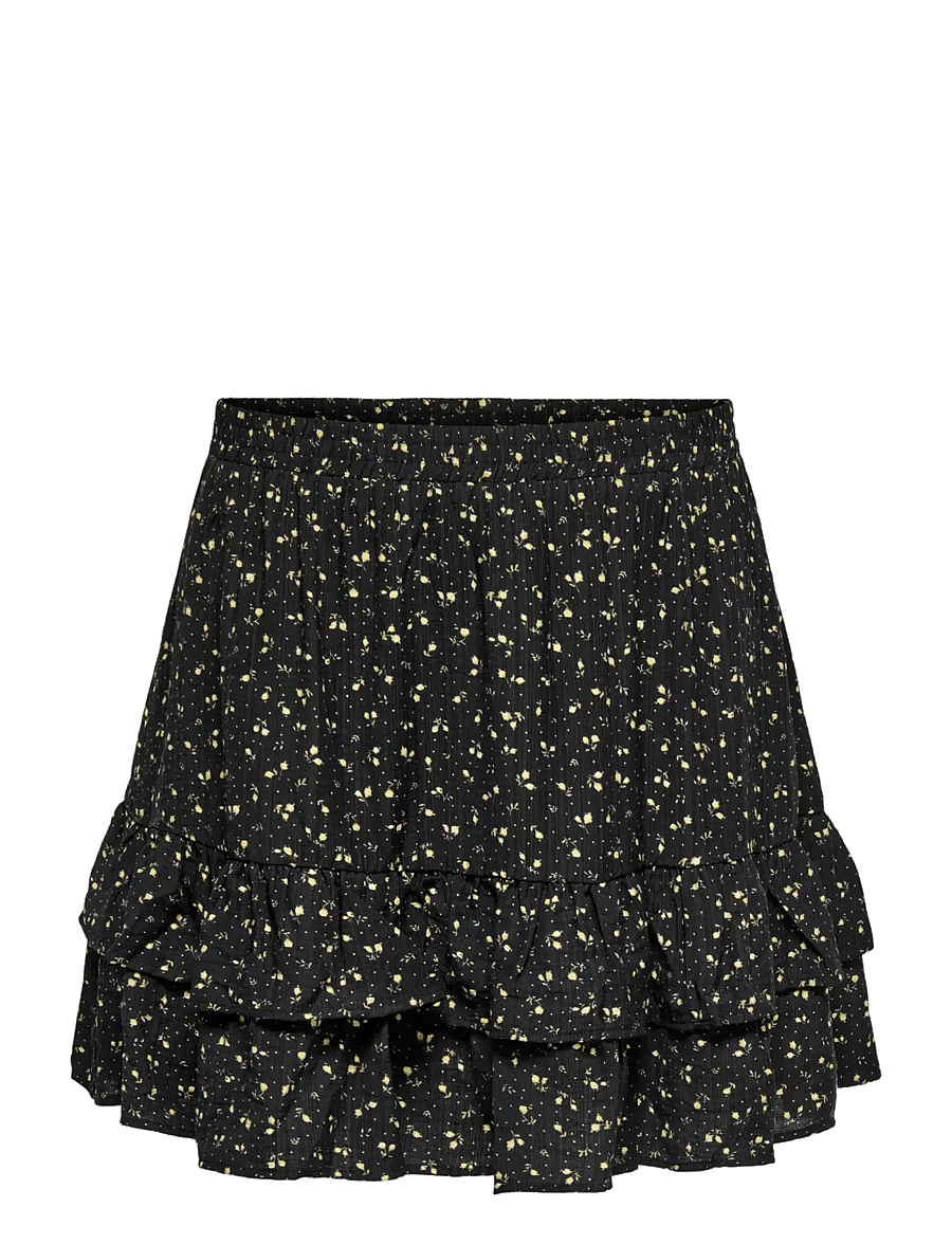ONLY Carmakoma - CARALBERTHE SHORT SKIRT AOP - miniseelikud - black - 1