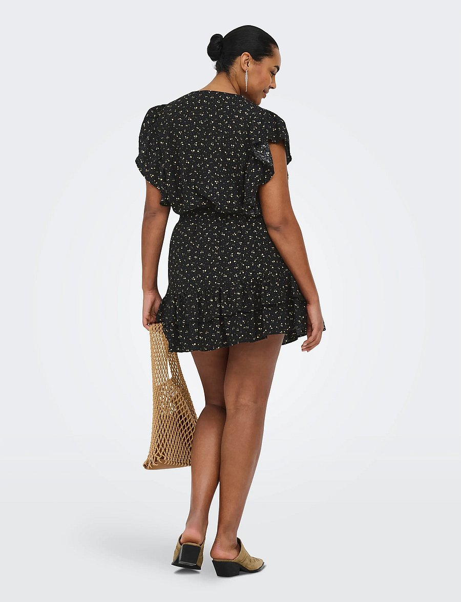 ONLY Carmakoma - CARALBERTHE SHORT SKIRT AOP - miniseelikud - black - 3
