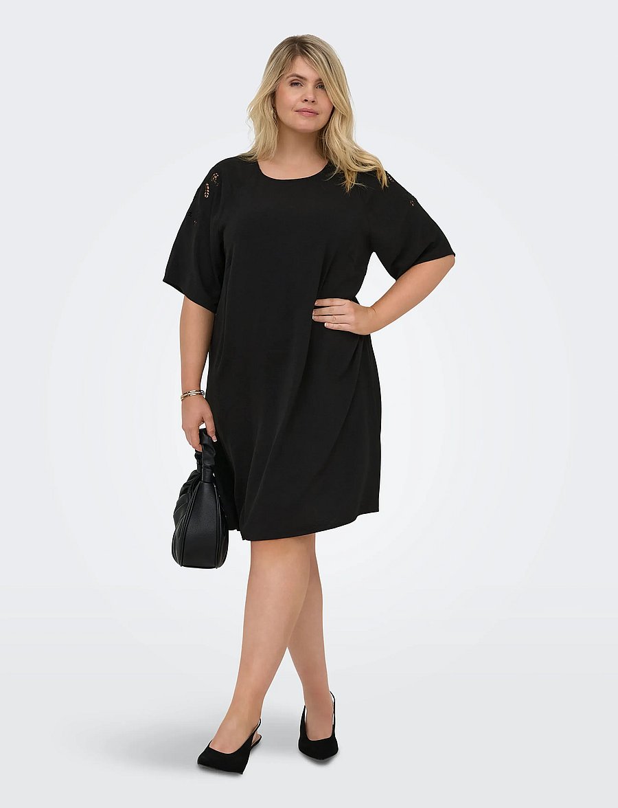 ONLY Carmakoma - CAREVALOU METTA 2/4 KNEE DRESS WVN - midikleider - black - 0