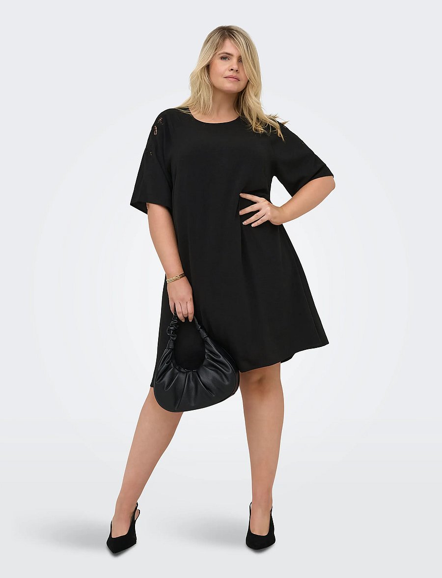 ONLY Carmakoma - CAREVALOU METTA 2/4 KNEE DRESS WVN - midikleider - black - 4